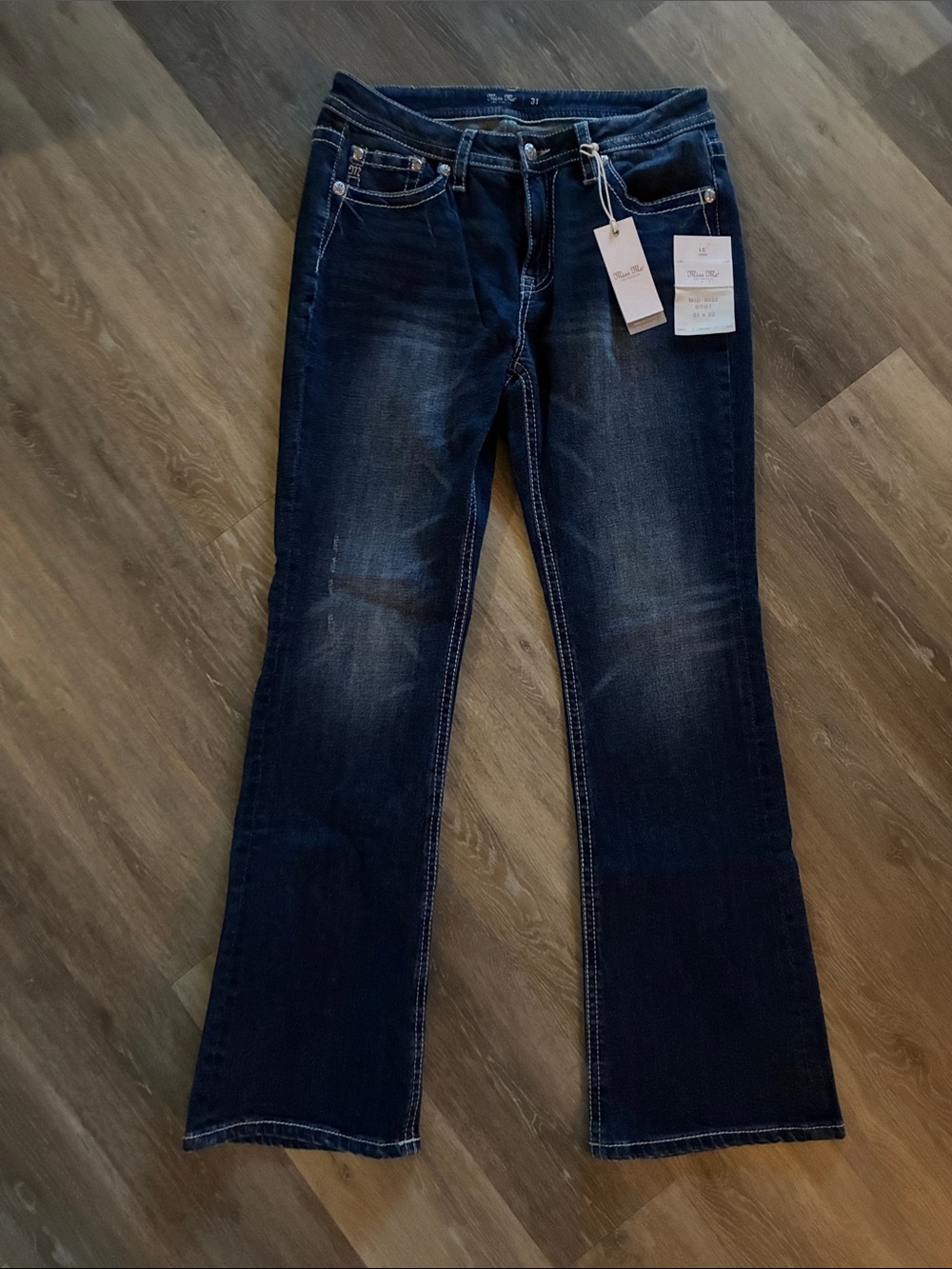 Miss Me Mid-Rise Bootcut Embellished Jeans